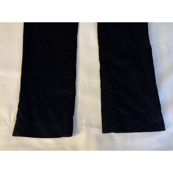 ALICE + OLIVIA Black Corduroy Pants Women 6 Slim Straight Leg Wide Waist Casual - Picture 9 of 11